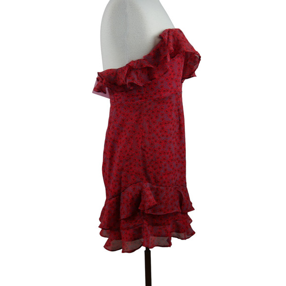 SHOWPO Saints + Secrets NWT Beth Red Ruffle Dress Size Medium - Picture 3 of 11